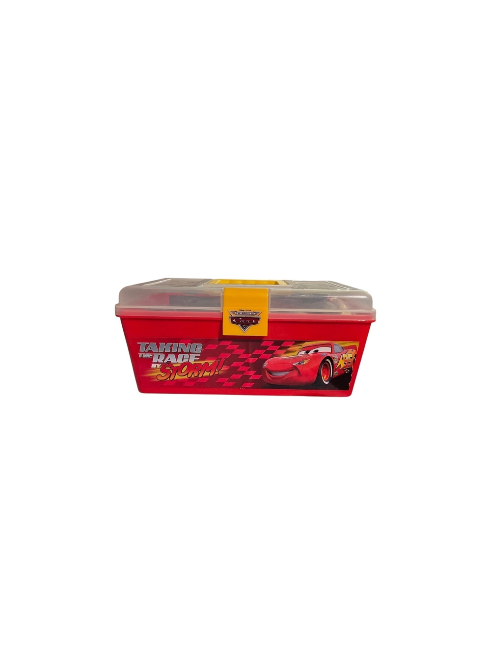 Disney Pixar Cars Red Kids Storage Box with Clear Lid